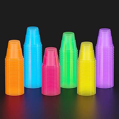 Exquisite Blacklight Party Glow Cups - 120 Pack 16 Oz - Assorted Colors -  Disposable Cups For Party - Blacklight