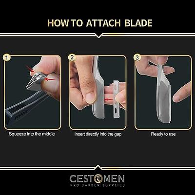 CestoMen Straight Razor, Stainless Steel Professional Barber Straight Edge  Razor, Shaver Razor for Men Home Salon Grooming Using - Sliver & Black -  Yahoo Shopping