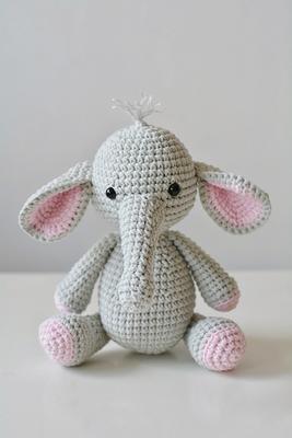 Hochet bébé éléphant - beige