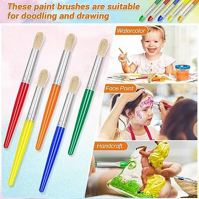 8-piece Set Of Paint Brushes For Kids - Big Washable Chubby Toddler Paint  Brushes - Easy To Clean And Grip - Includes Round And Flat Brushes