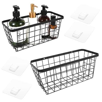 Hanging Kitchen Baskets Adhesive Sturdy Wire Storage Baskets with