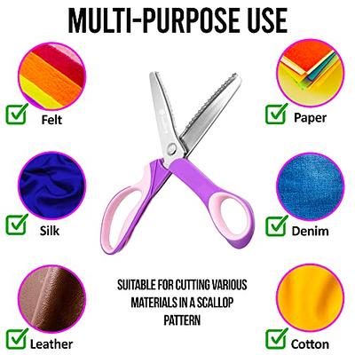 Pinking Shears for Fabric Scalloped Craft Scissors, Decorative Scissors   100% Stainless Steel Sewing Pattern Scissors for Fabric Cutting & Craft  Scissors for Decorative Edge (5mm) - Yahoo Shopping