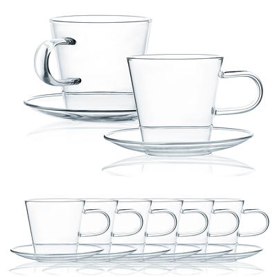 JavaFly Bistro 12 oz. Double Wall Glass with Handle Dishwasher Safe