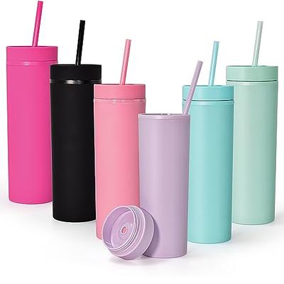30 Pcs Clear Acrylic Skinny Tumblers with Lids and Straws Skinny