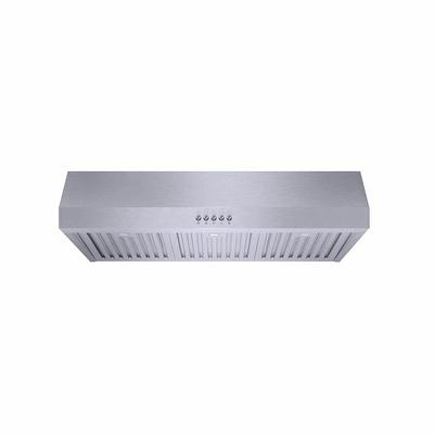 Velivi 30 in. 600 CFM Convertible Ductless Under Cabinet Range Hood with 3 Speed Exhaust Fan and 2 LED Lights, Stainless Steel, Silver