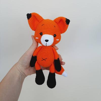 Personalization Crochet Fox Plush, Woodland Nursery Decor, Baby