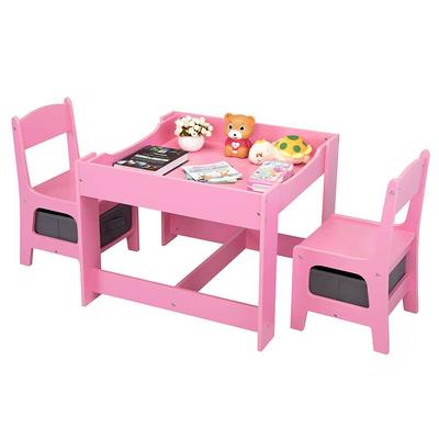 Kids Art Table, 2-In-1 Kids Craft Table and Chair Set , Wooden