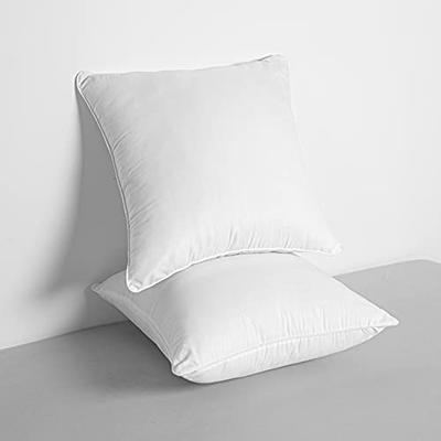 Oubonun 18 x 18 Throw Pillow Inserts, Firm and Fluffy Decorative Square  Pillows for Couch Bed Sofa with Soft Cotton Cover White Cushion with Down