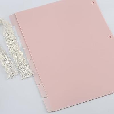 ASUNFO 8 Pcs A4 Tab Pink Binder Dividers with Tabs 3 Ring Binder