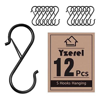 Yzerel 12Pcs S Hooks Hanging Safety Buckle - 3.5 inch Heavy Duty S  Hooks,Hanging Plants for Closet Hooks, Clothes, Kitchen Utensil, Pots and  Pans, Bags (Black) - Yahoo Shopping