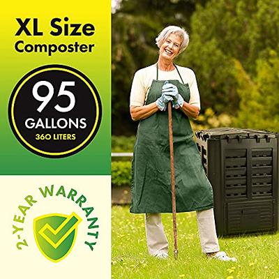 Black PP 80 gal. (300L) Large Garden Outdoor Compost Bin Composter