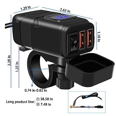 Ankuee Motorcycle USB Phone Charger, Waterproof SAE to USB Adapter with  Voltmeter & ON/Off Switch, Dual USB Quick Charge 3.0 Charger, Motorcycle  Accessories for Phone, Tablet, GPS, etc (Blue) - Yahoo Shopping