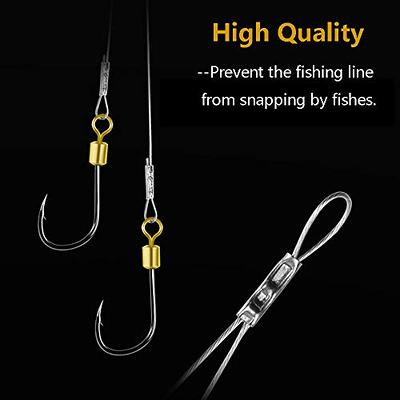  Goture Circle Hooks Rigs Saltwater Steel Leader Wire