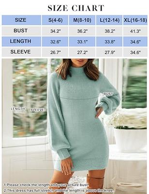 Women's Winter Dresses 2023 - Casual Long Sleeve Bodycon Sweater Dress -  Stretchy and Warm Mini Dress