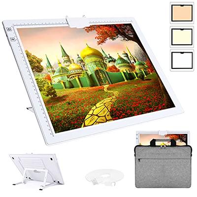 KOBAIBAN Wireless A3 LED Light Pad with Foldable Stand, Top Clip, 3  Colors/Stepless/ 6-Level Dimmable Brightness Rechargeable tracing Light  Box/Board