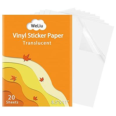 QYH Printable Vinyl Sticker Paper for Inkjet Printer Glossy Labels 20 Sheets for Cricut 85x11 White Waterproof