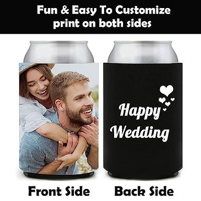 Custom Beer Can Cooler Sleeves Bulk Personalized Insulated Beverage Bottle  Holder with Logo Image Text for Wedding Birthday Party