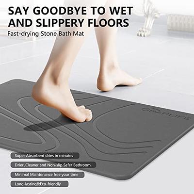 Graplife Stone Bath Mat Non-Slip Fast-Drying Mat for Kitchen Counter Tub 