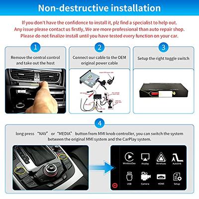 Road Top Wireless Carplay Android Auto Retrofit Kit for Audi A4 A5