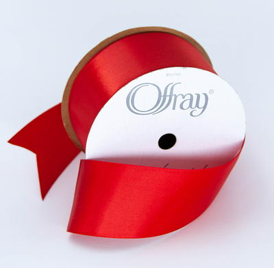 Offray Ribbon, Red 1 1/2 inch Double Face Satin Polyester Ribbon, 12 feet -  Yahoo Shopping