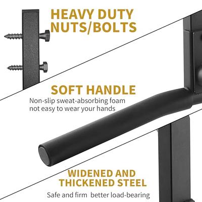 SELEWARE 48'' Heavy Duty Pull Up Bar Wall Mount Multi-function Chin up Bar  with Home Gym Cable Pulley System LAT Pulldown Workout Attachments Heavy