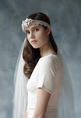 Bridal Headband with Removable Veil