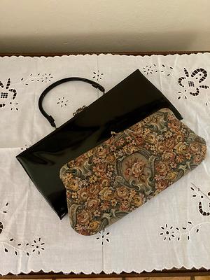 Vintage Tapestry and Leather Bag