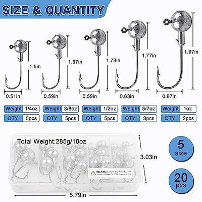 10Pcs Lead Head Hooks Portable Anti-corrosion Sharp Round Ball Head Jigs  Fishing Tackles for Saltwater