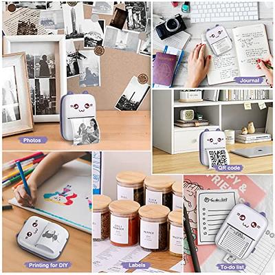  Mini Printer - T02 Bluetooth Inkless Instant Photo Printer,  Small Thermal Pocket Sticker Printer, Portable Mobile Phone Picture  Printer, for Students, White (Bunny Case Not Included) : Office Products