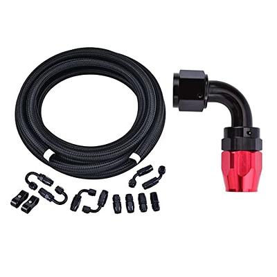 EVIL ENERGY 8AN Nylon Braided CPE Fuel Hose Kit 20FT Black Bundle with 8AN  Swivel Hose End Fitting 90 Degree Black&Red - Yahoo Shopping