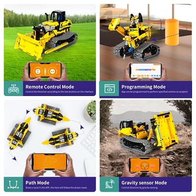 6 in 1 STEM Building Toys Gifts for Age 6,7,8,9,10,11,12 Years Old Kids  Boys Girls,APP Remote Control Robot Mech Racer Car Building Blocks,398 Pcs  DIY