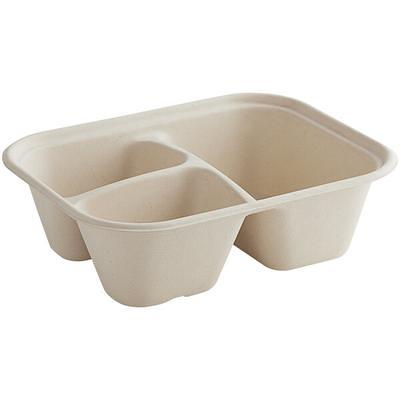 World Centric 5-Compartment Compostable Fiber Bento Box - 300/Case