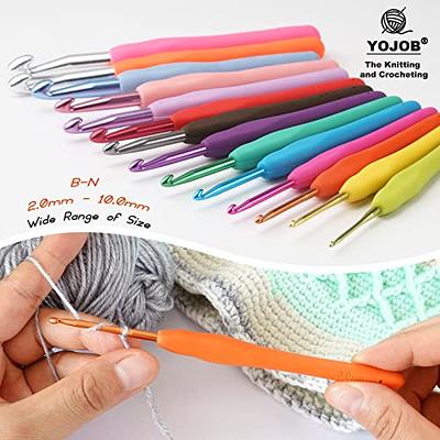 20Pcs Bamboo Crochet Hook Set with PU Case Ergonomic Handles for Arthritic  Hands Large-Eye Blunt Needles Yarn Knitting Gift Kit