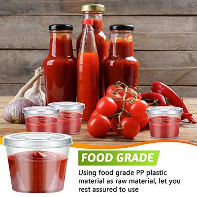 Disposable Leak Proof Plastic Condiment Containers with Hinged Lid