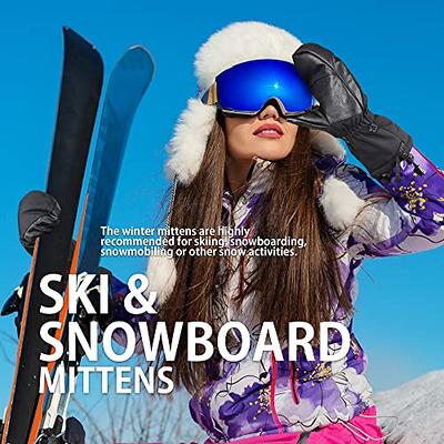 EXski Ski Mittens for Men, Waterproof Warm 3M Thinsulate Winter