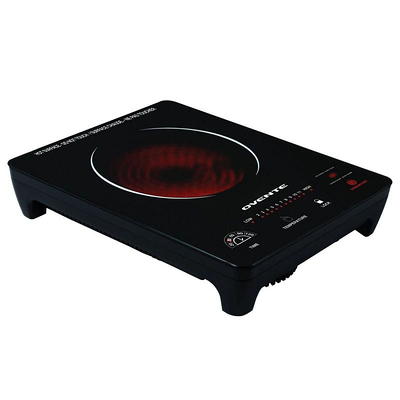 Cusimax Portable Electric Hot Plate for Cooking,1500W Countertop Single  Burner, Cast Iron Stove, Concealed Handle, Temperature Controls, Compatible