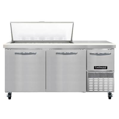 VEVOR Refrigerated Condiment Prep Station 60-Inch 16.8Qt Sandwich/Salad Prep Table with 4 1/3 Pans & 4 1/6 Pans 150W Salad Bar with 304 Stainless