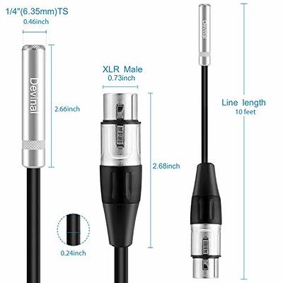 Devinal XLR Female to 1/4 Female calbe, 3 Pin Female to 6.35mm Socket  Audio Cord, XLR Jack to TS/TRS Quarter inch Adapter Connector Converter  Metal Construction 10FT 3 Meters - Yahoo Shopping