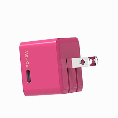Pink USB-C Cable Fast Charger for iPhone 15 Pro Max