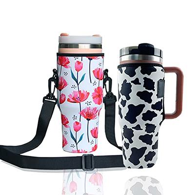 2Pack Reusable Neoprene Insulated Sleeves Cup Cover for Stanley 40oz Tumbler  Cup,Water Bottle Sleeves, 40 oz Tumbler with Handle Stanley Cup Accessories  for Outdooor Walking (pink flower+Milk) - Yahoo Shopping