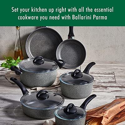 BALLARINI Parma by HENCKELS 10-pc Nonstick Pot and Pan Set, Made in Italy,  Set includes fry pans, saucepans, sauté pan and Dutch oven with lid,Gray -  Yahoo Shopping