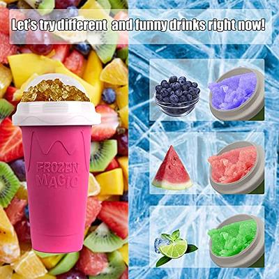 GRETA COMMERCE Slushy Maker Cup Portable and Double Layer Ice