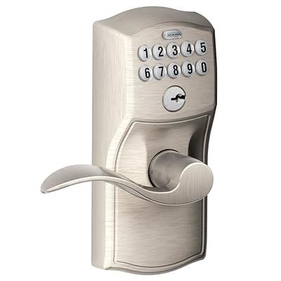 Schlage Camelot Touch Lock with Accent Lever - Satin Nickel