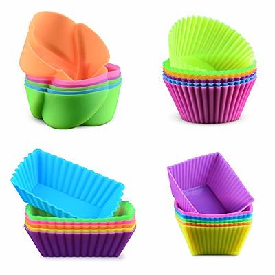 Silicone Cupcake Baking Cups, Reusable Muffin Cup Liners, 2.75 OZ Cup Cake  Molds Set Non Stick Cupcake Wrappers Cupcake Holder Cupcake Liners 12 Pack