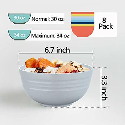 KitchenTour Ceramic Bowls Set - 20 oz Serving Bowls For Kitchen - Cereal,  Ice Cream, Soup, Salad, Rice, Dessert Ceramic Bowls - Assorted Colorful Set