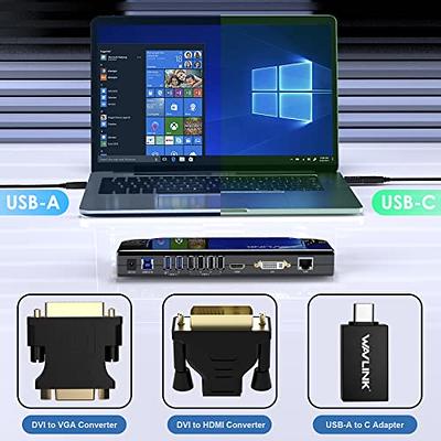  Plugable USB 3.0 Universal Laptop Docking Station Dual Monitor  for Windows and Mac, USB 3.0 or USB-C, (Dual Video: HDMI and HDMI/DVI/VGA,  Gigabit Ethernet, Audio, 6 USB Ports) Black : Electronics