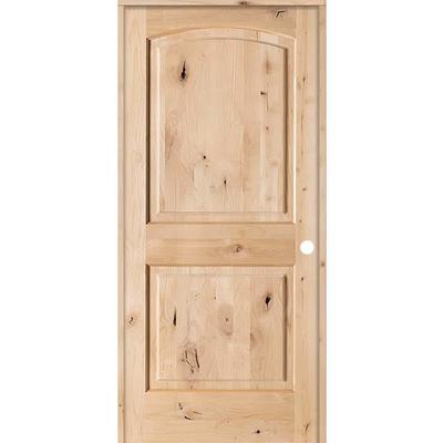 Krosswood Doors 36 in. x 80 in. Rustic Knotty Alder Arch Top V