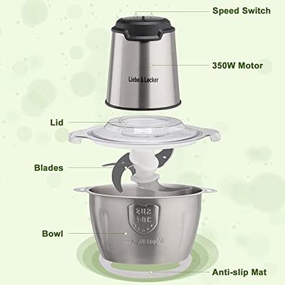 Bear Food Processor, Electric Food Chopper with 2 Glass Bowls (8