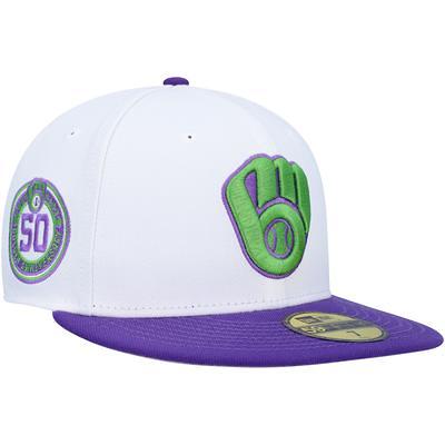 Men's New Era White Milwaukee Brewers 50th Anniversary Side Patch 59FIFTY  Fitted Hat - Yahoo Shopping