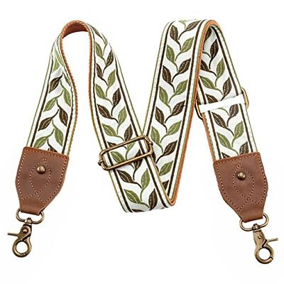 Purse Strap, 2 Wide Full Grain Cowhide Shoulder Strap Adjustable  Replacement,Jacquard Embroidery Multi-Pattern Crossbody Bag Straps for  Handbag,Crossbody Bags(Pearl Green) - Yahoo Shopping